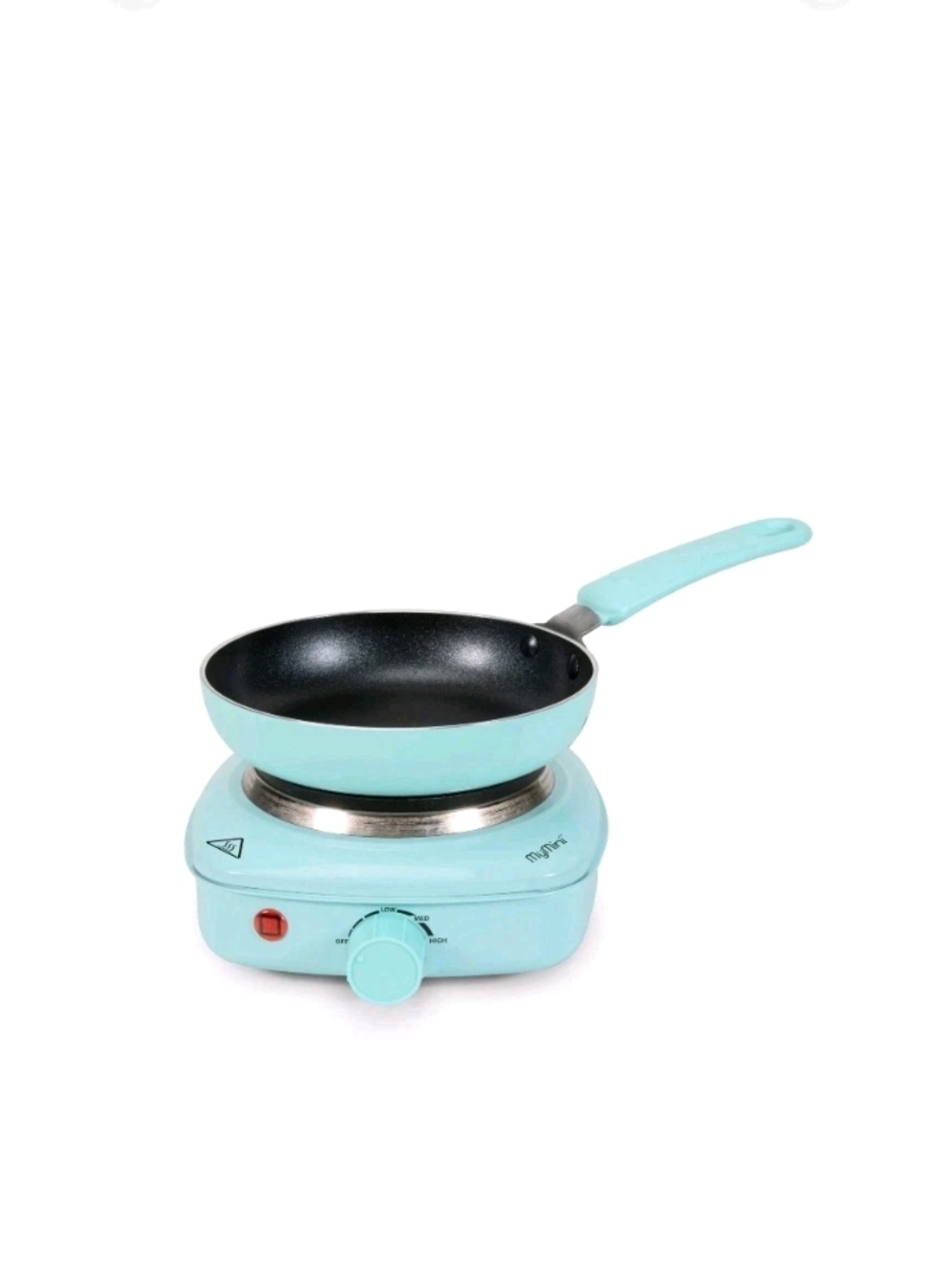Mini MyMini Electric Single Burner with Nonstick Frying Pan Mint Open Box Unused